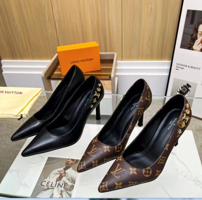 New Classic VL Pointed Toe Leather Shoes 6.5CM High Heels