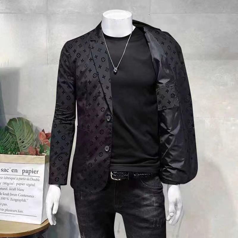 New suit jacket high-end flocking men's suit jacket
