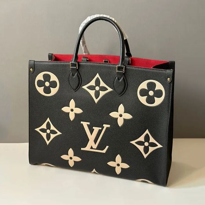 Handmade Bicolor Empreinte Leather Handbag On the Go