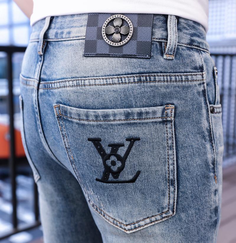 New Straight Blue Summer Casual Stretch Trousers 1024070806