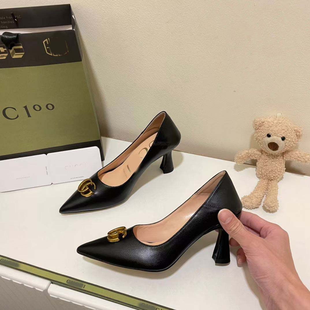 Double G Casual Pointed Toe High Heels