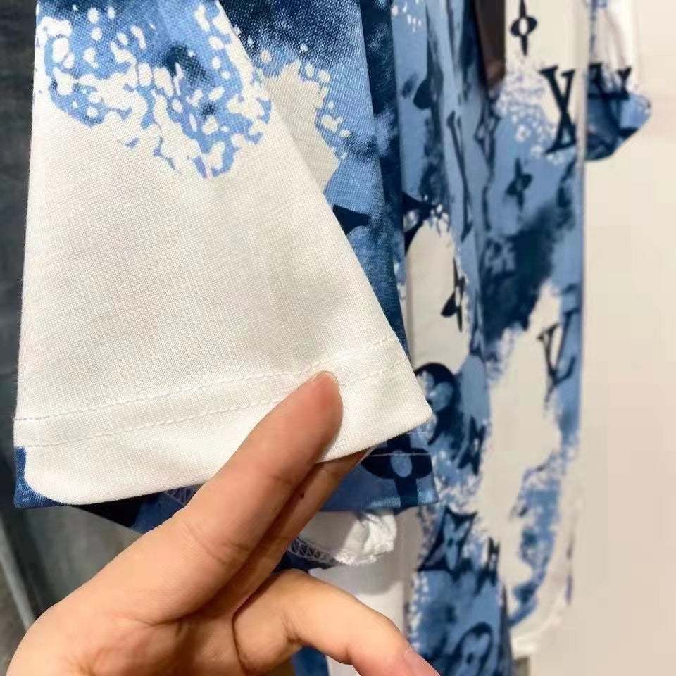 23 Summer new short-sleeved T-shirts all over the body with LOGO printing casual fashion all-match