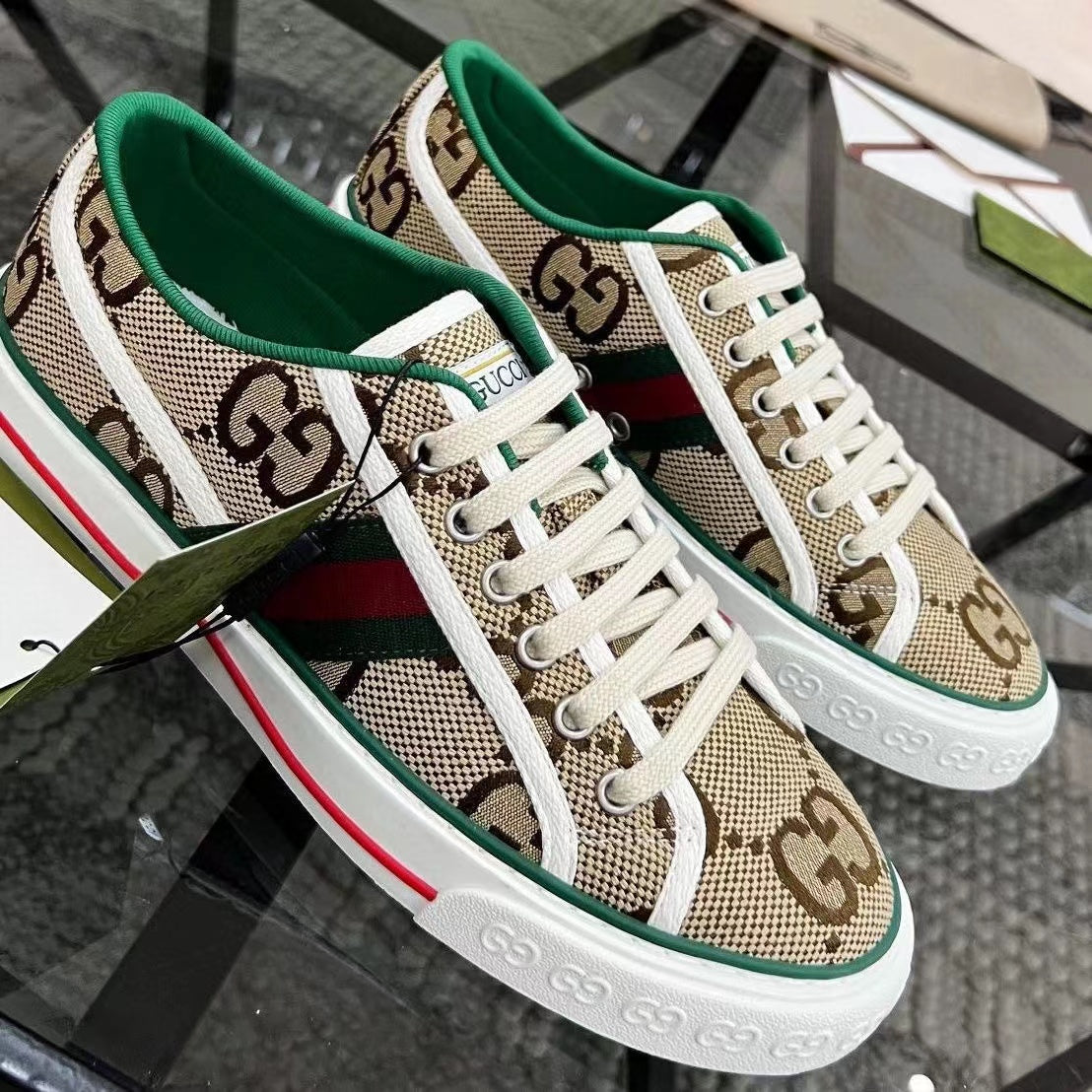 Women 2G Low-top Brown Luxury Shoes Sneakers