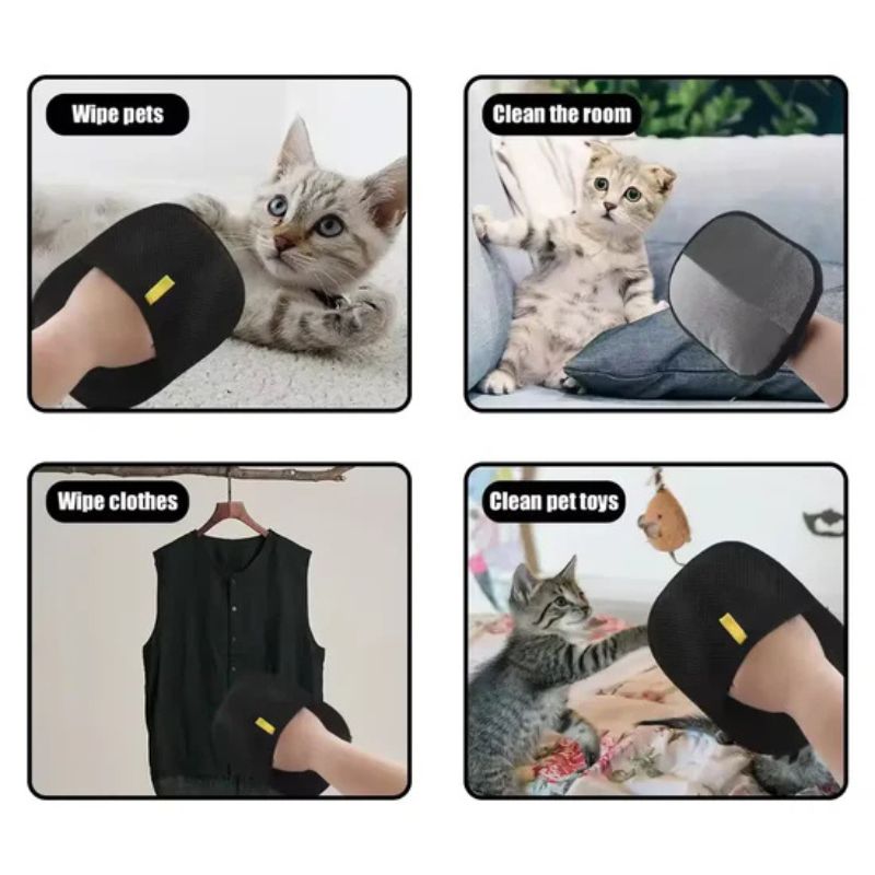 Pet Hair Remover Electrostatic Gloves - Suitable For Families With Pets