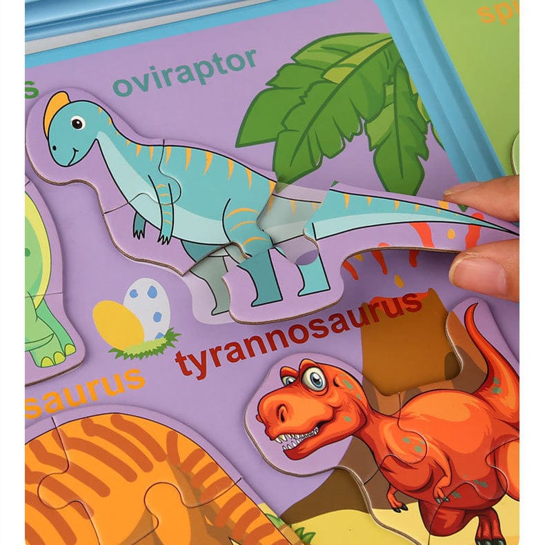 40 Pcs Cartoon Dinosaur 3D Magnetic Puzzles Book Preschool Educational Toy