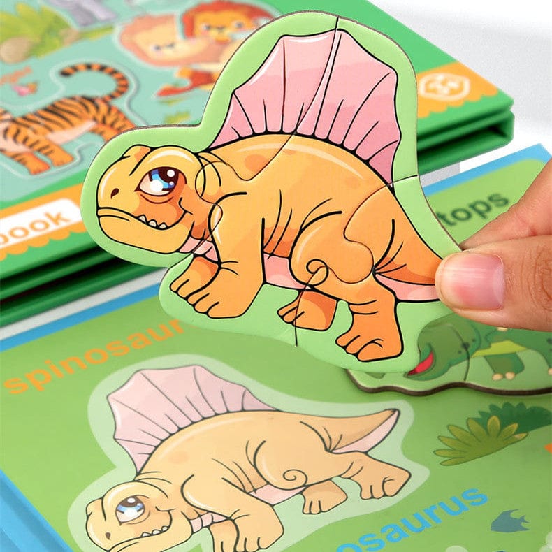 40 Pcs Cartoon Dinosaur 3D Magnetic Puzzles Book Preschool Educational Toy