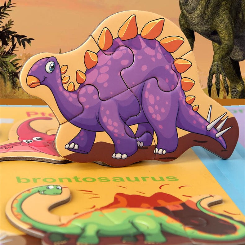 40 Pcs Cartoon Dinosaur 3D Magnetic Puzzles Book Preschool Educational Toy