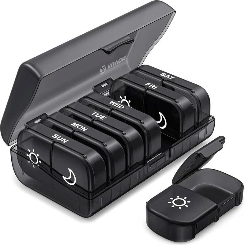 AM PM Weekly Pill Organizer – Travel-Friendly, Large Capacity & BPA-Free