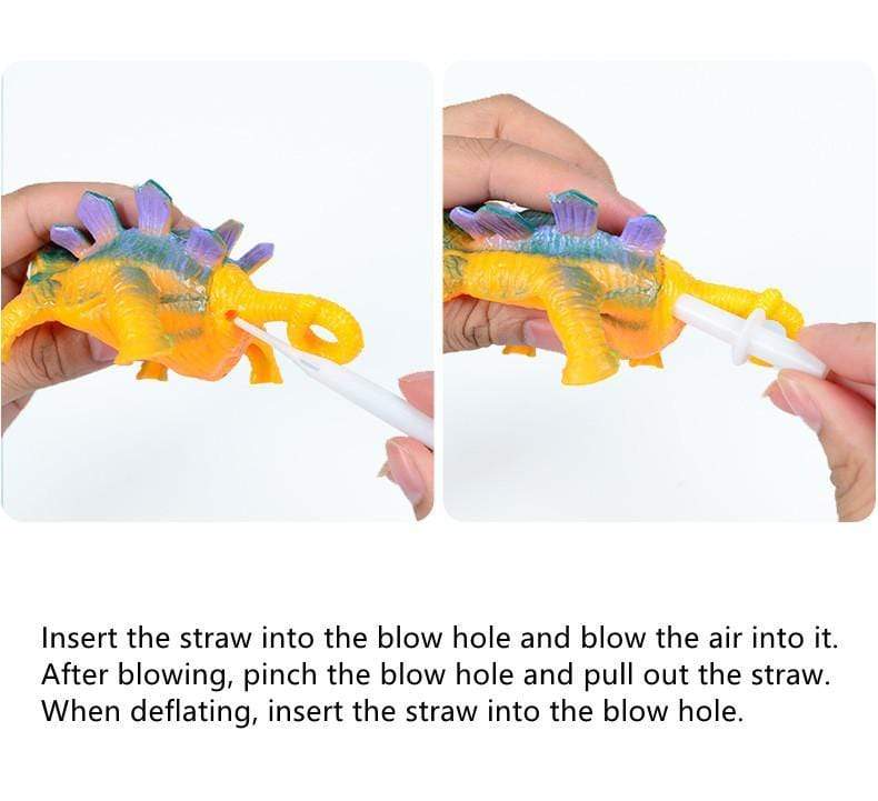 Inflatable Blowing Dinosaur Balloons Stress Relief Vent Toy for Kids
