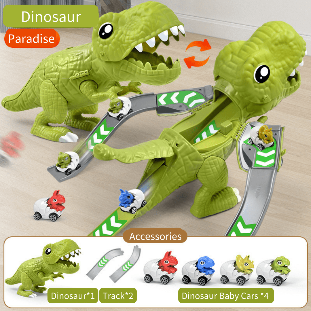 Dinosaur Devouring Truck with 12 Alloy Cars TRex Inertial Car Toy Gift for Kids