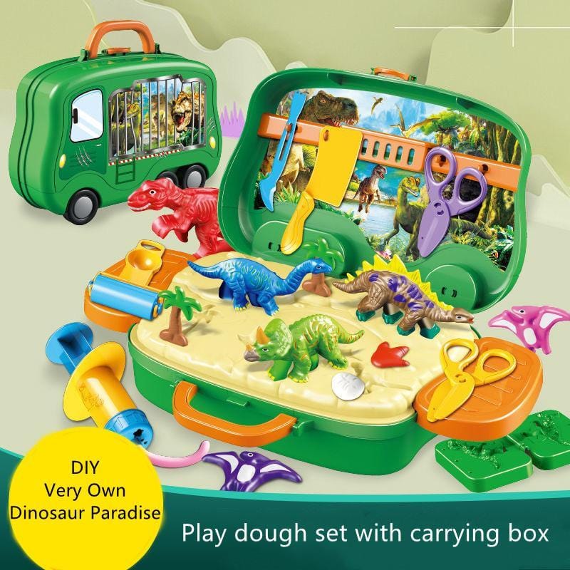 24 PCS Dinosaur Play Dough Kit with 8 Colors Mud, Tools, Creation Toys for Kids